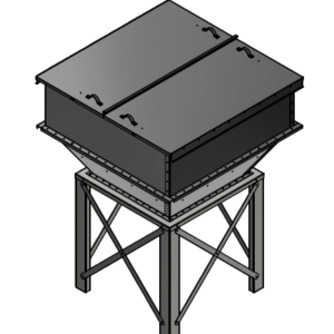 Materialpåslag med Unik-skruvlåda med Konisk Förhöjning 2000 liter & Stor Säckkniv Byggsats
