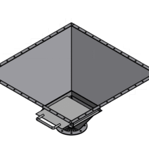 Övergång silo till 300 x 300 mm med spjäll