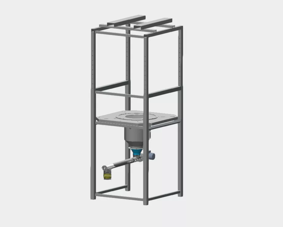 Storsäcksstativ med transportskruv till kedjetransport