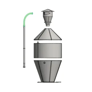Långradieböj 90° med fläns 102 mm