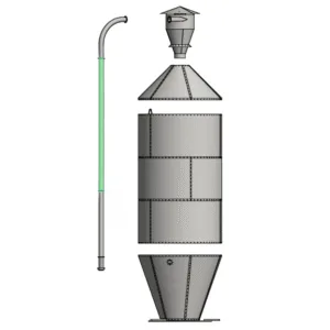 Transportrör 3 m med fläns
