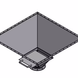 Övergång silo till 300 x 300 mm med spjäll
