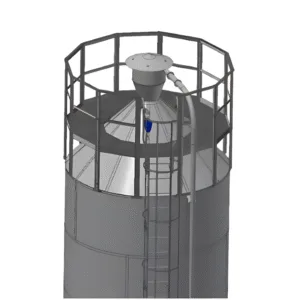 Takplattform med räcke för UNB/BIB 45° taklutning.