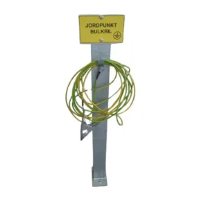 Stolpe, kabel & jordklämma för jordning av bulkbil mot silo