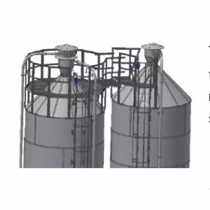 Takplattform med landgång till UNB/BIB Silo