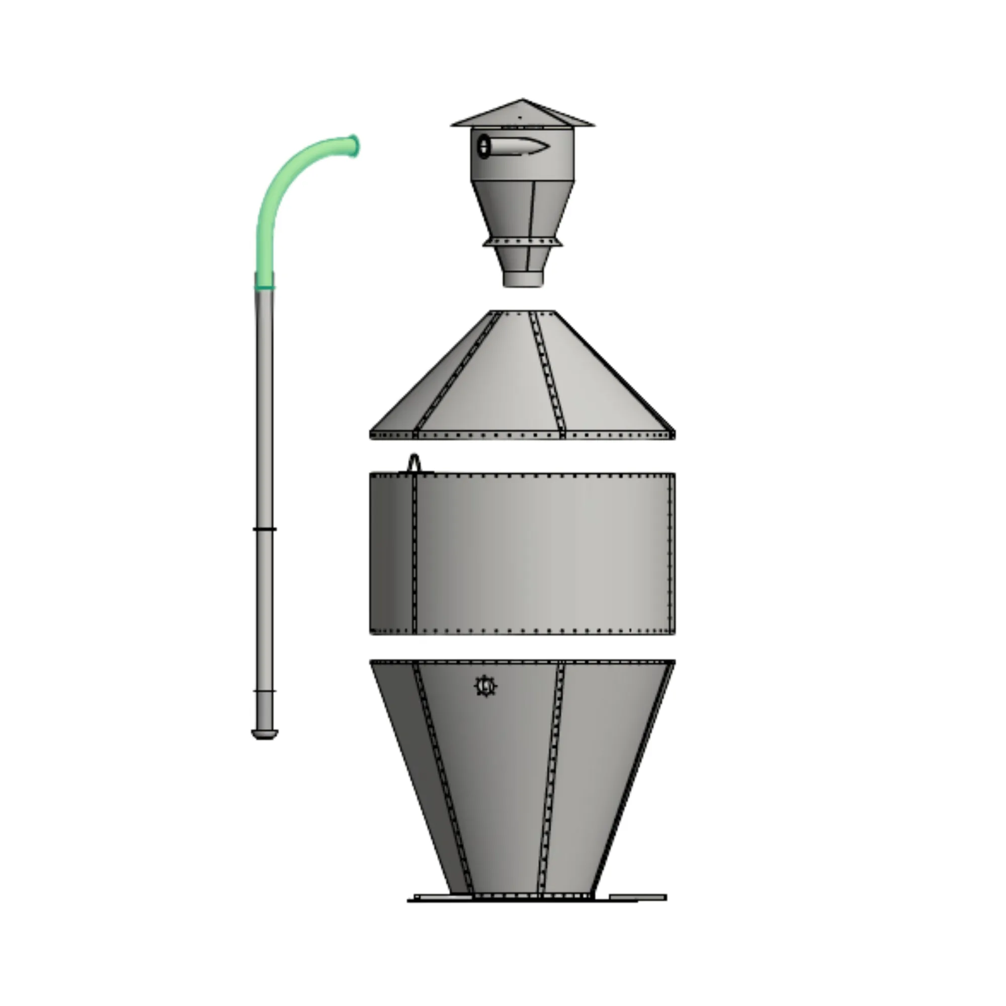 Långradieböj 90° med fläns 102 mm