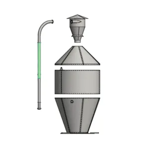 Transportrör 1,5 m med fläns