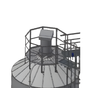 Takplattform runt cyklon/filter för XB silo