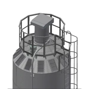 Takplattform med räcke till 45° tak UNB/BIB Silo
